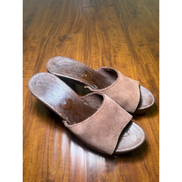 Candies Shoes - Vintage 1980's Candies Original Sandals High Heels Slides Brown Womens 6 / 37